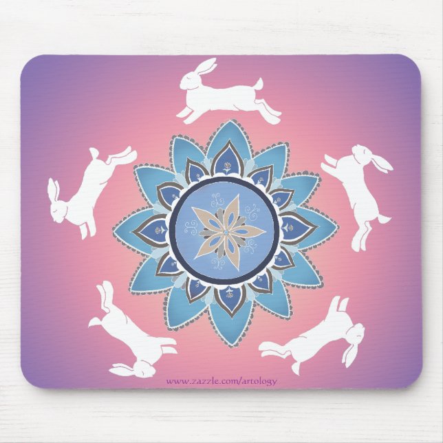 Alfombrilla De Ratón Mandala Mousepad (trullo) del conejo del baile (Frente)