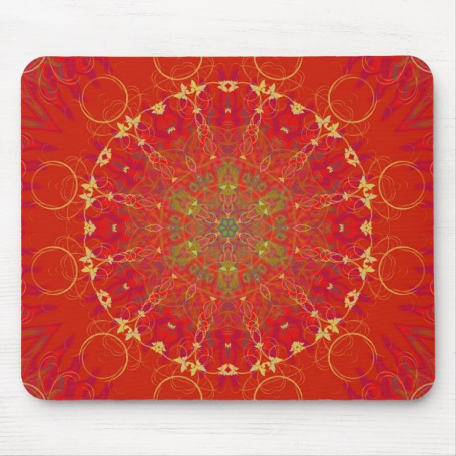 Alfombrilla De Ratón Mandala roja Mousepad de Sun de la luna (Frente)