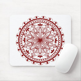 Alfombrilla De Ratón Mandala roja profunda simple