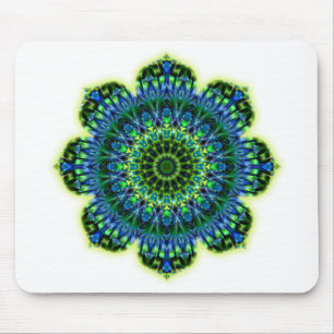 Alfombrilla De Ratón Mandala verde azul