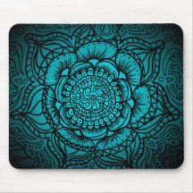 Mandala verde azulada Mousepad