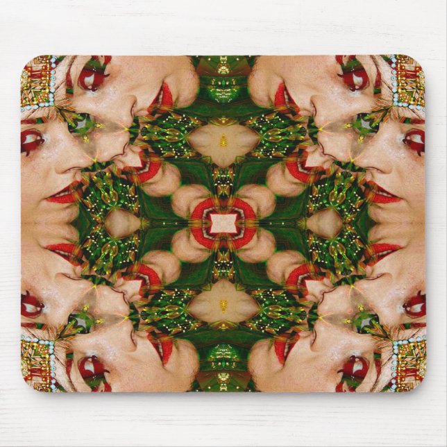 Alfombrilla De Ratón Mandalas de Labios Rojos (Frente)