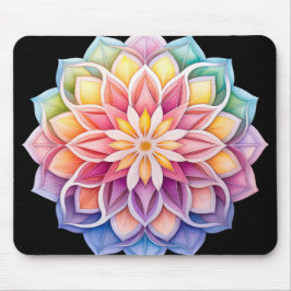 Alfombrilla De Ratón Mandalas Florales Arcoíris Brillante
