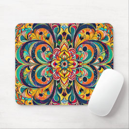 Alfombrilla De Ratón Mandalas Sinfonía de Color – Floral Psicodélico In