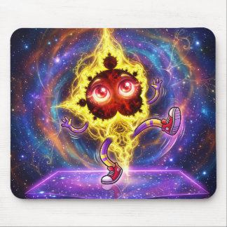 Alfombrilla De Ratón Mandelbrot de dibujos animados bailando en el espa