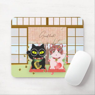 Alfombrilla De Ratón Maneki Neko Lucky Poiluna