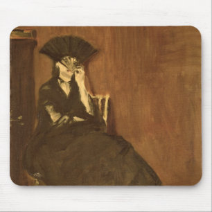Alfombrilla De Ratón Manet el   Berthe Morisot con una fan, 1872
