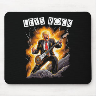Alfombrilla De Ratón Manía Musical Divertido Donald Trump Tocando Guita