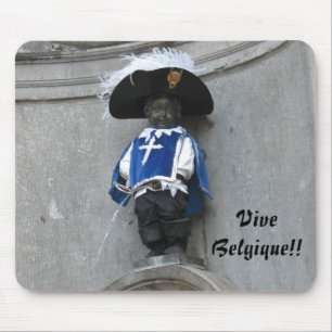 Alfombrilla De Ratón Manneken Pis Mousepad, subtítulo: ¡Vive Belgique!!