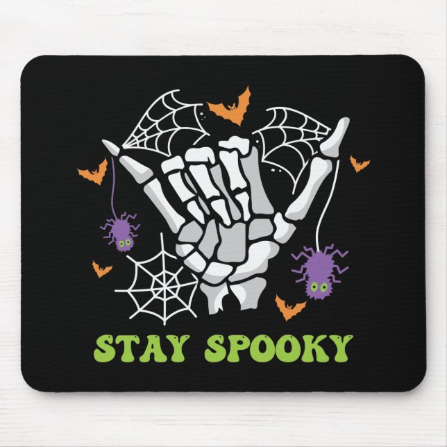 Alfombrilla De Ratón Mano de esqueleto de Stay Spooky Halloween (Frente)
