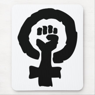Alfombrilla De Ratón Mano femenina de la solidaridad del símbolo