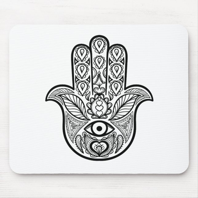 Alfombrilla De Ratón Mano inspirada de Hamsa (Frente)