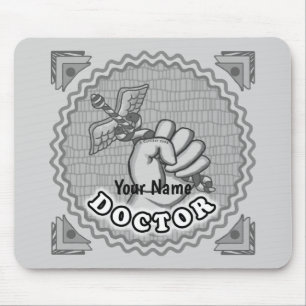 Alfombrilla De Ratón Mano sosteniendo caduceo médico