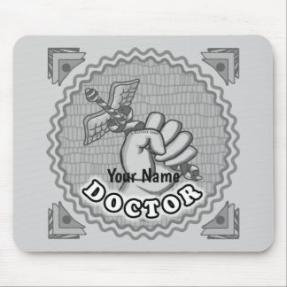 Alfombrilla De Ratón Mano sosteniendo caduceo médico