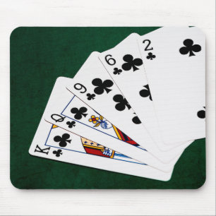 Alfombrilla De Ratón Manos de póquer - Flush - Juego de clubes