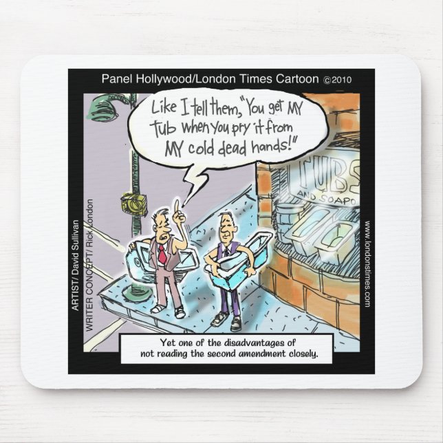 Alfombrilla De Ratón Manos limpias frías con armas y regalos divertidos (Frente)