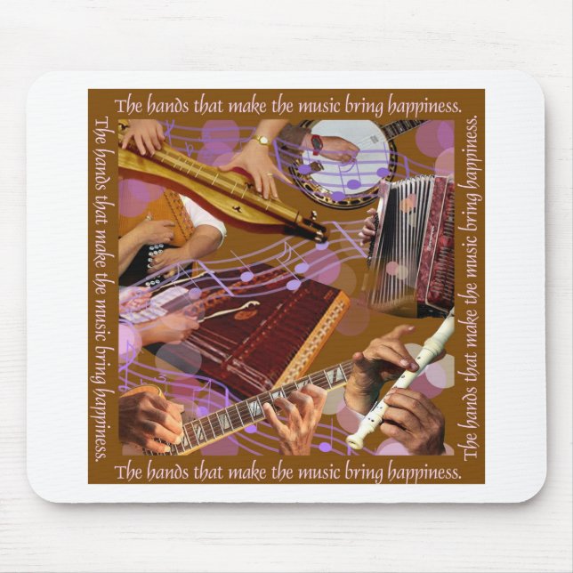 Alfombrilla De Ratón Manos que hacen la música. Haga la felicidad (Frente)