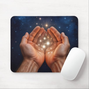 Alfombrilla De Ratón Manos sosteniendo estrellas nocturnas