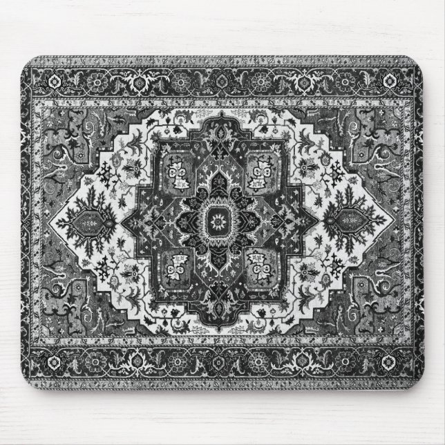 Alfombrilla De Ratón MANTA PERSA - negro y blanco (Frente)