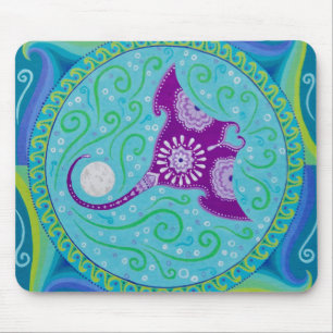 Alfombrilla De Ratón Manta Ray Mandala mousepad por Soozie Wray