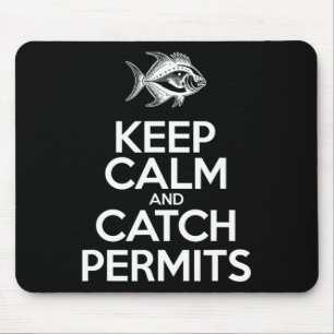 Alfombrilla De Ratón Mantén la calma y atrapa peces - Permiso de pesca