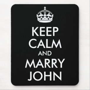 Alfombrilla De Ratón Mantén la Calma y Cásate con John Mousepad