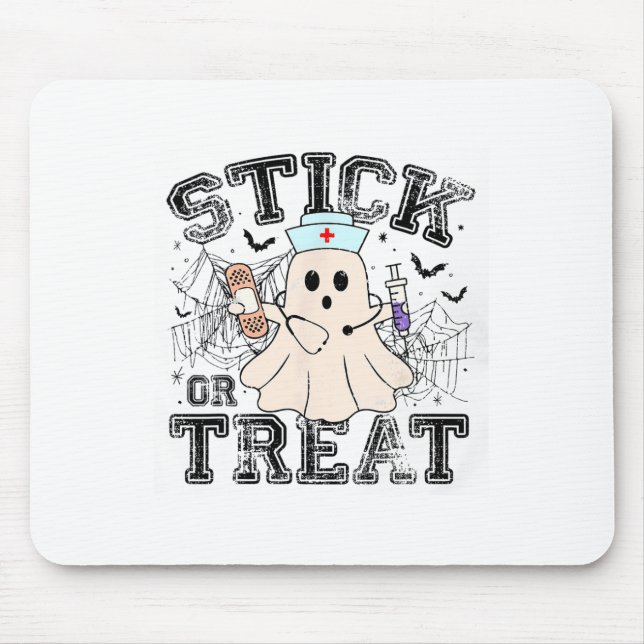 Alfombrilla De Ratón Mantén O Trata A La Enfermera Fantasma Halloween (Frente)