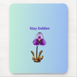 Alfombrilla De Ratón Mantén Orquídea Dorada