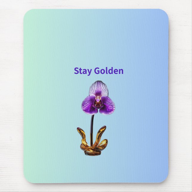 Alfombrilla De Ratón Mantén Orquídea Dorada (Frente)