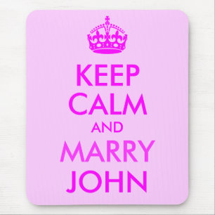 Alfombrilla De Ratón Mantener la calma y casarse con John Mousepad