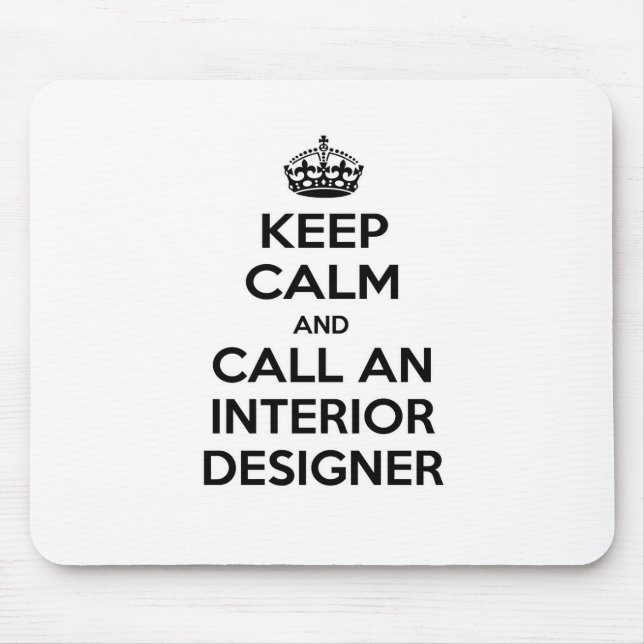 Alfombrilla De Ratón Mantener la calma y llamar a un diseñador de inter (Frente)