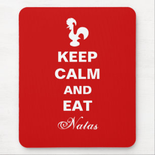 Alfombrilla De Ratón Mantenga la calma y coma Natas Mousepad.