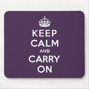 Alfombrilla De Ratón Mantenga tranquilo y continúe la púrpura de