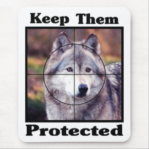Alfombrilla De Ratón Mantenlos protegidos - Lobo