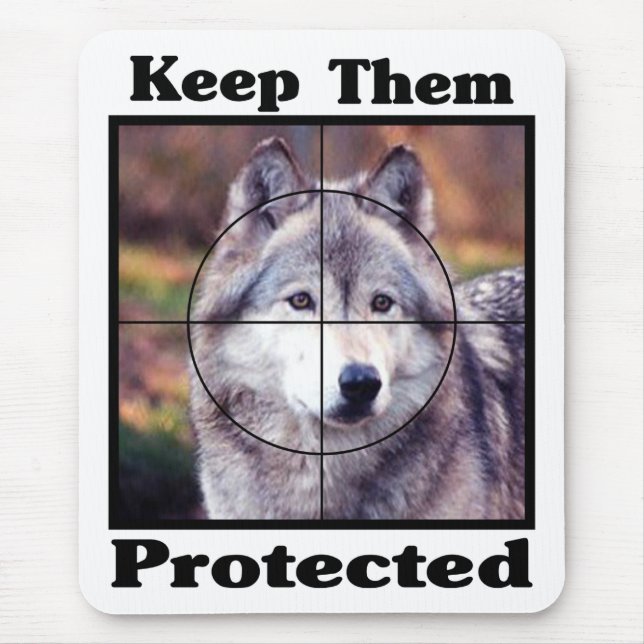 Alfombrilla De Ratón Mantenlos protegidos - Lobo (Frente)