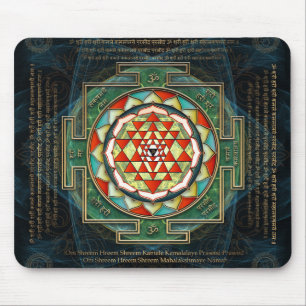 Alfombrilla De Ratón Mantra y Shri Yantra de Maha Lakshmi