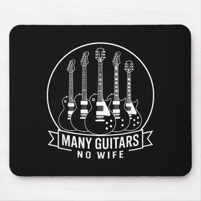 Alfombrilla De Ratón Many Guitars One Wife Funny For Men Women  (Frente)