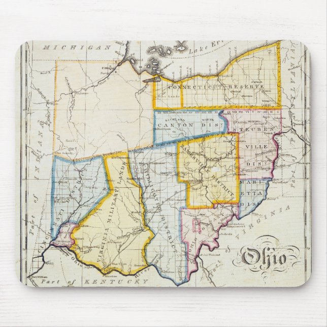 Alfombrilla De Ratón Mapa 1812 de Ohio Mousepad (Frente)