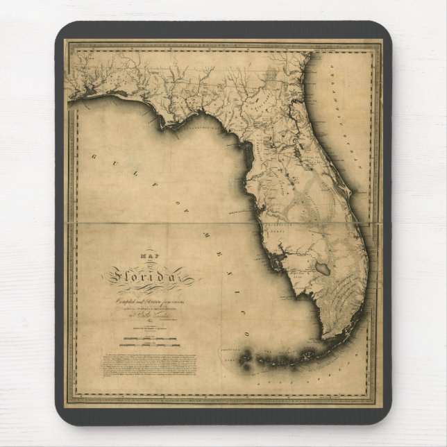 Alfombrilla De Ratón Mapa 1823 de la Florida (Frente)