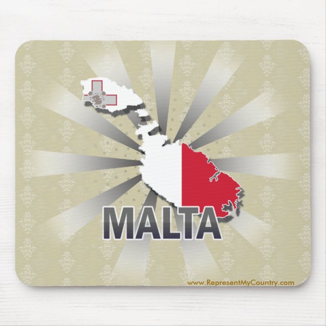 Alfombrilla De Ratón Mapa 2,0 de la bandera de Malta (Frente)