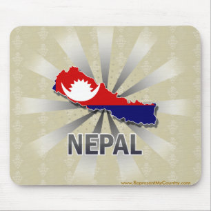 Alfombrilla De Ratón Mapa 2,0 de la bandera de Nepal