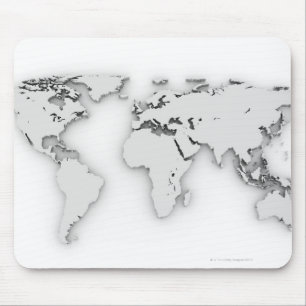 Alfombrilla De Ratón Mapa 3D World, imagen generada por ordenador
