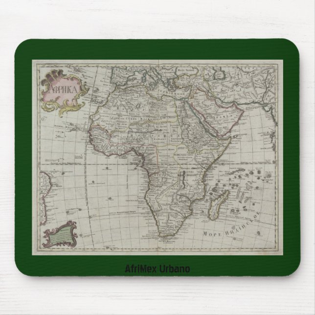 Alfombrilla De Ratón Mapa africano viejo Mousepad de AfriMex Urbano (Frente)