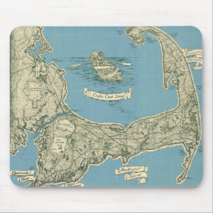 Alfombrilla De Ratón Mapa Antiguo de Cape Cod (1945)