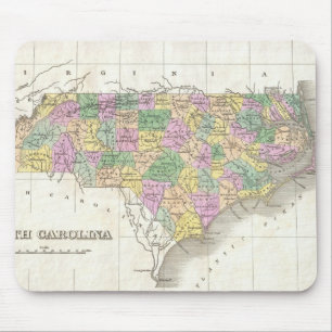 Alfombrilla De Ratón Mapa Antiguo de Carolina del Norte (1827)