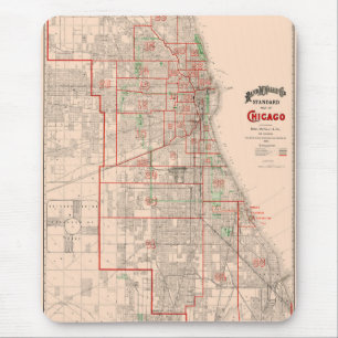 Alfombrilla De Ratón Mapa antiguo de Chicago - 1893