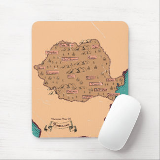 Alfombrilla De Ratón Mapa antiguo de condados de Rumania