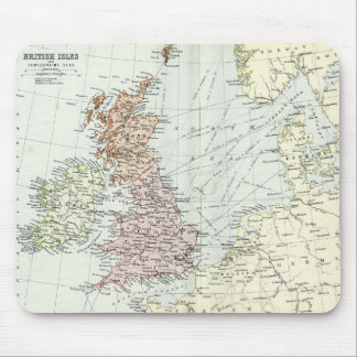 Alfombrilla De Ratón Mapa antiguo de islas británicas y de los mares