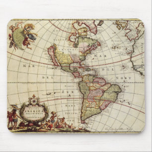 Alfombrilla De Ratón Mapa Antiguo de las Américas por Johannes De Ram
