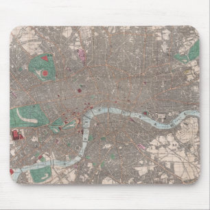 Alfombrilla De Ratón Mapa Antiguo de Londres Inglaterra (1862)